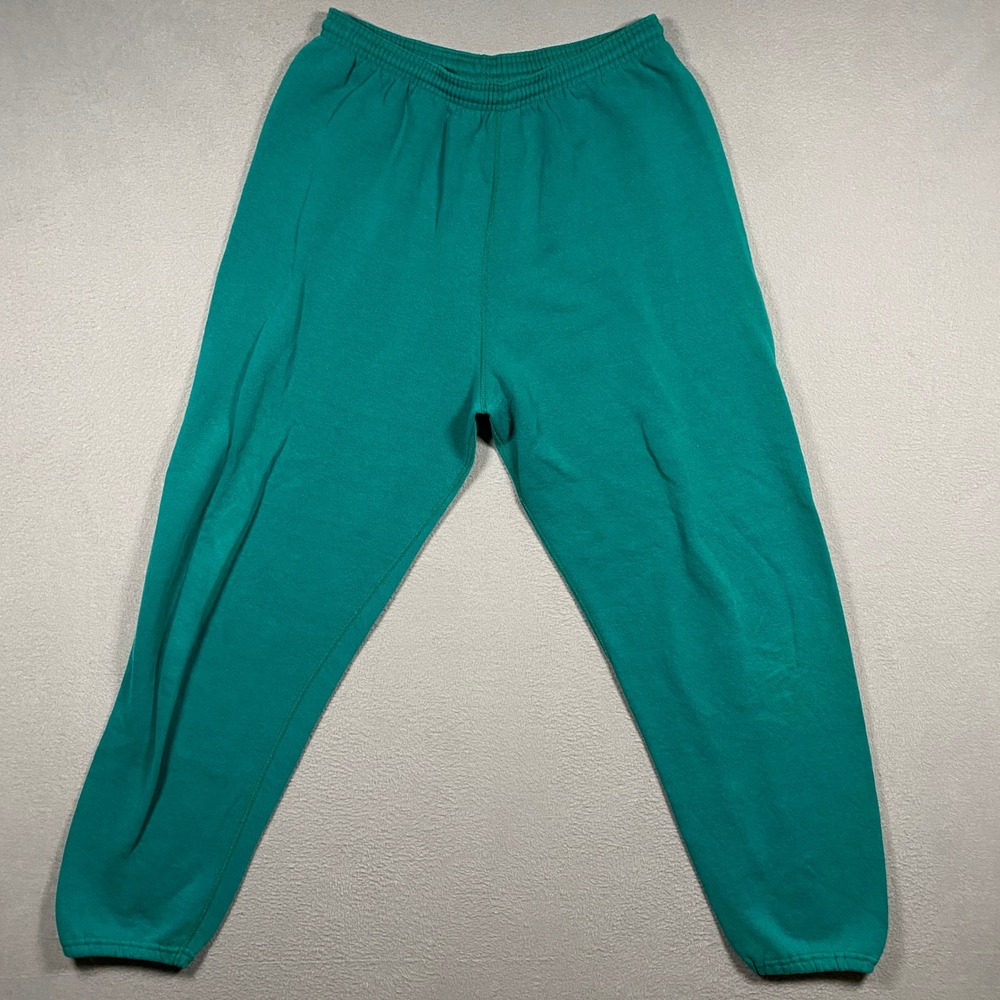 Lee Sturdy Sweats Joggers Mens Medium Teal Green Vintage 90s Made in USA BA001